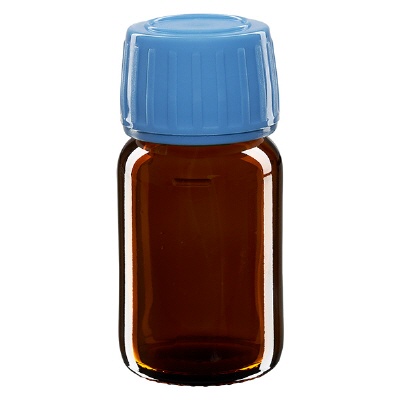 Bild 30ml Euro-Medizinflasche braun Verschluss blau OV