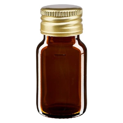 Bild 30ml Medizinflasche braun mit Aluverschluss gold